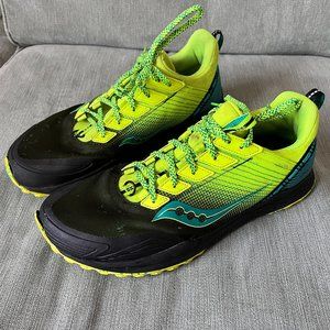 Saucony Mens Mad River Tr Citron/Black Running Shoes Size 10.5 (970768)